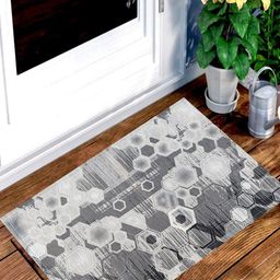 BELLA TRUE Grey set of 2 digital printed Doormats-12