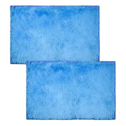 Kuber Industries 2 Pieces Blue Self-Designed Doormats-image-47