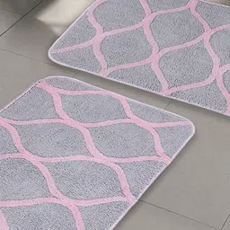 Saral Home Grey & Pink Antiskid Set Of 2 Doormats-image-8
