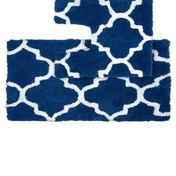 AAZEEM Blue Set Of 2 Printed Bath Rug-57