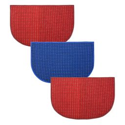 Kuber Industries Blue & Red 3 Pieces Dotted Anti-Skid Woolen Doormats-image-81
