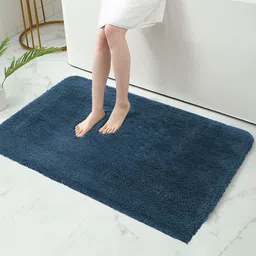 LUXEHOME INTERNATIONAL Teal Blue Microfibre 1900 GSM Bath Rug-image-17