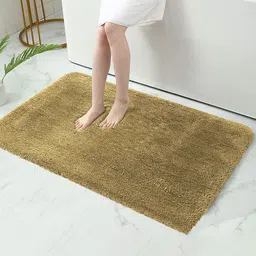 LUXEHOME INTERNATIONAL Beige Solid Anti-Skid Bath Rug-image-96