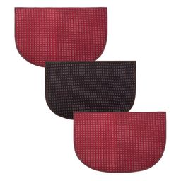 Kuber Industries Red & Brown 3Pcs Printed Anti-Skid Doormats-42