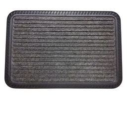 Black Gold Grey 2 Pieces Striped Polypropylene Rubber Back Anti Slip Indoor Outdoor Mat-45