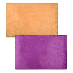 Kuber Industries 2 Pieces Purple & Orange-Coloured Self-Designed Doormats-image-89