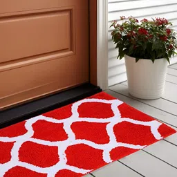 Bajo's Red & White Self-Designed Anti-Skid Doormat-20