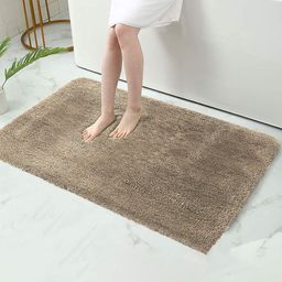 LUXEHOME INTERNATIONAL Taupe Anti-Skid Bath Rug-39