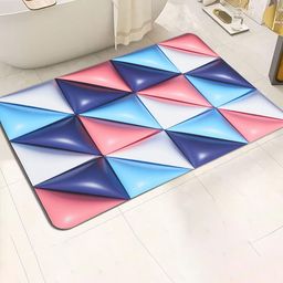 Dakshya Industries Blue & Pink 3D Printed Anti-Slip Doormat-image-37