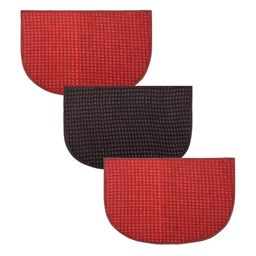 Kuber Industries 3 Pieces Red & Brown Dotted Anti Skid Woolen Door Mats-20