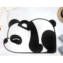 Yellow Bee White and Black Printed Anti-Skid Panda Door Mat-image-27
