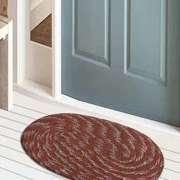 Kuber Industries Maroon 3-Pcs Pure Cotton Anti-Skid Doormats-11