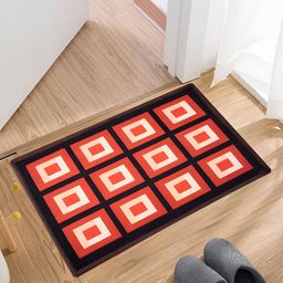 Kuber Industries Red & Brown 3 Pieces Cotton Doormat-54