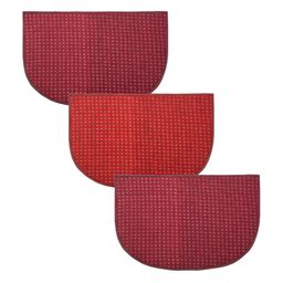 Kuber Industries Red & Maroon 3 Pcs Self-Design D Shape Anti Skid Woolen Door Mats-3
