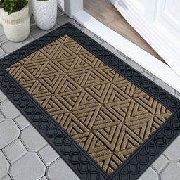 LUXEHOME INTERNATIONAL Yellow & Black Triangle-Patterned Anti-Skid Waterproof Doormat-53