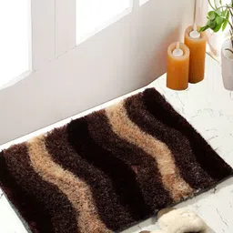 Shopgallery Coffee Brown & Beige Striped Anti-Skid Doormats-image-85