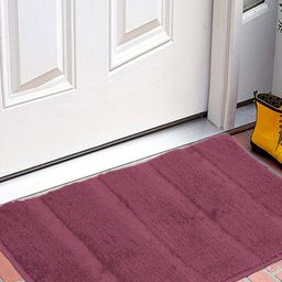 Kuber Industries Set Of 2 Purple Striped Patterned Cotton Doormats-22