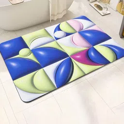 Dakshya Industries Blue & Green 3D Printed Anti-Slip Doormat-image-38