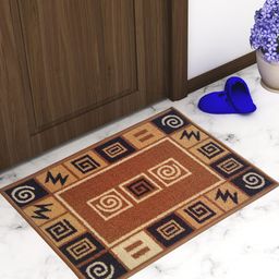 Athom Trendz Set Of 2 Brown & Black Self-Design Anti-Skid Doormats-0
