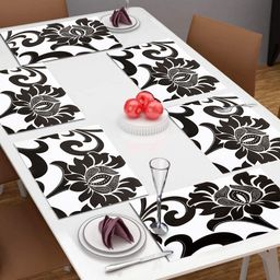 Dakshya Industries Black 6-Pieces Rectangular Table Placemats image 1