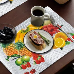 Dakshya Industries Yellow 6 Pieces Rectangular Table Placemats image 1