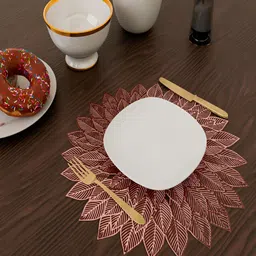 Kuber Industries Copper Toned 6 Pcs Table Placemats-96