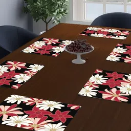 Dakshya Industries Red 6-Pieces Rectangular Table Placemats image 1