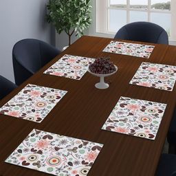 Dakshya Industries 6 Pieces Purple Rectangular Table Placemats image 1
