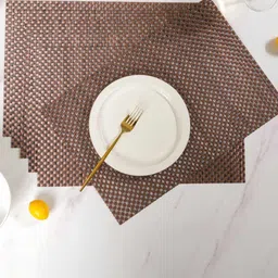 Bajo's 6 Pieces Brown Textured Table Placemats-5