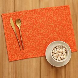 House This Unisex Rust Red & Orange Pure Cotton Table Placemats-2