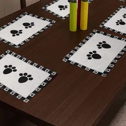 Arrabi Set Of 6 Black Geometric Table Placemats-19