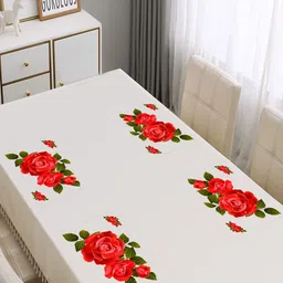 Dakshya Industries Blossom White & Red 4 Pieces Rectangular Table Placemats-image-39