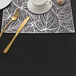 Dakshya Industries Sliver 2 Pieces Rectangular Table Placemats image 1