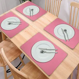 Kuber Industries Set Of 6 Pink Printed Table Placemats image 1