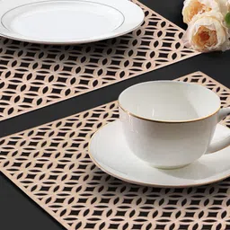 Dakshya Industries Gold 2-Pieces Printed Rectangle Table Placemats-46