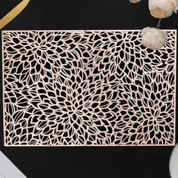 Dakshya Industries Beige 2 Pieces Cutwork Table Placemats-12