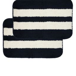 HOSTA HOMES Pack Of 2 Blue & White Striped Doormats image 2