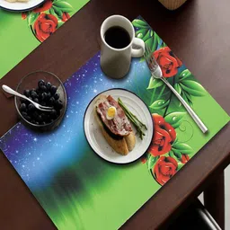 Dakshya Industries Green 6 Pieces Rectangular Table Placemats image 2