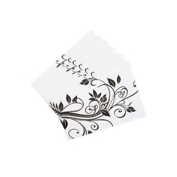 Dakshya Industries Back & White 6 Pieces Floral Printed Rectangular Table Placemats image 2
