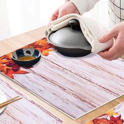 Dakshya Industries Pink 6-Pieces Rectangular Table Placemats image 2