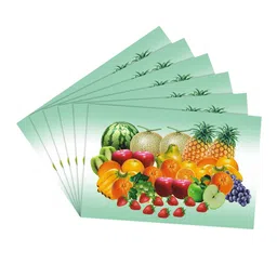 Dakshya Industries Green & Yellow 6 Pieces Printed Rectangular Table Placemats image 2