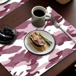 Dakshya Industries Mauve & White 6 Pieces Printed Rectangular Table Placemats image 2