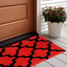 Bajo's Red & Black Patterned Anti-Skid Doormats image 2