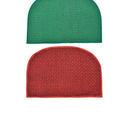 Kuber Industries Pack of 2 Red & Green Anti-Skid Rubber Door Mat-image-5