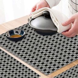 Dakshya Industries Grey 6 Pieces Printed Rectangular Table Placemats image 3