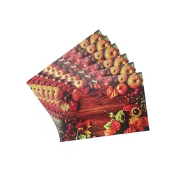 Dakshya Industries Red & Orange 6 Pieces Printed Rectangular Table Placemats image 3
