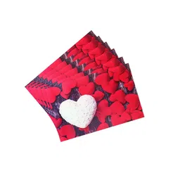 Dakshya Industries Red & White 6 Pieces Printed Rectangular Table Placemats image 3