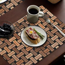 Dakshya Industries Khaki 6 Pieces Printed Rectangular Table Placemats image 3