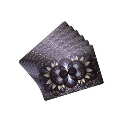 Dakshya Industries Black & Cream 6 Pieces Ethnic Motif Printed Rectangular Table Placemats image 3