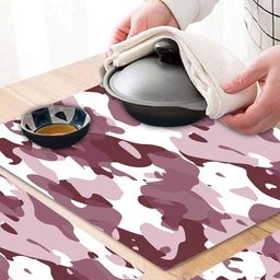 Dakshya Industries Mauve & White 6 Pieces Printed Rectangular Table Placemats image 3